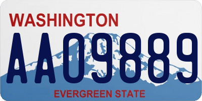 WA license plate AAO9889