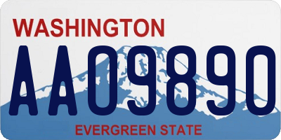 WA license plate AAO9890