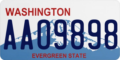 WA license plate AAO9898