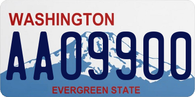 WA license plate AAO9900