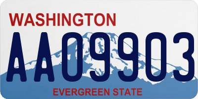 WA license plate AAO9903