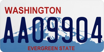 WA license plate AAO9904