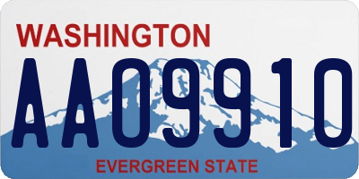 WA license plate AAO9910