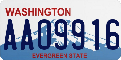 WA license plate AAO9916