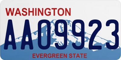WA license plate AAO9923