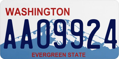 WA license plate AAO9924
