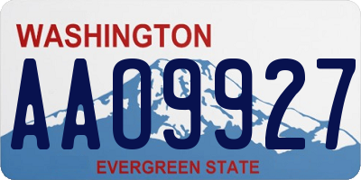 WA license plate AAO9927