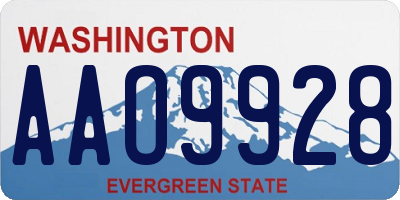 WA license plate AAO9928