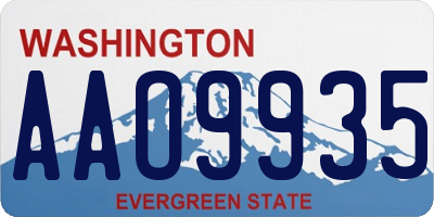 WA license plate AAO9935