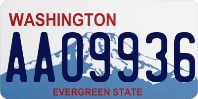 WA license plate AAO9936