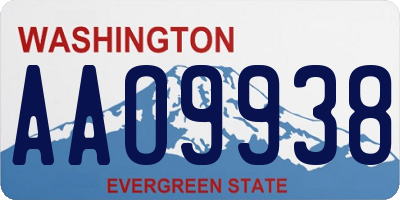 WA license plate AAO9938