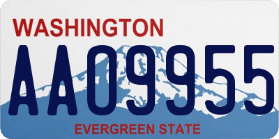 WA license plate AAO9955