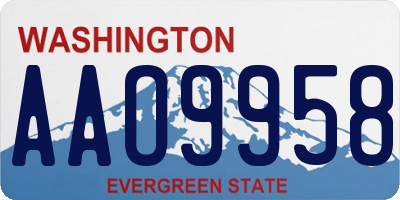 WA license plate AAO9958