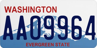WA license plate AAO9964