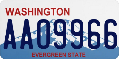 WA license plate AAO9966