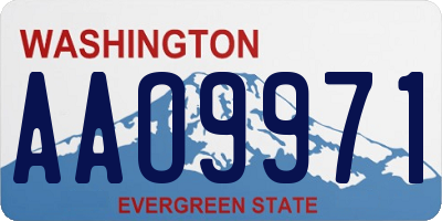 WA license plate AAO9971