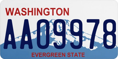 WA license plate AAO9978