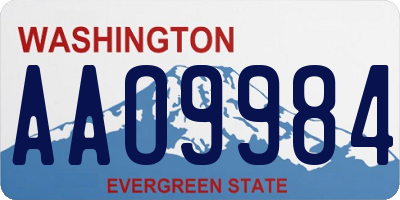 WA license plate AAO9984