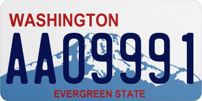 WA license plate AAO9991