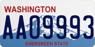 WA license plate AAO9993