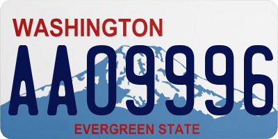 WA license plate AAO9996