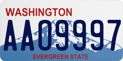 WA license plate AAO9997