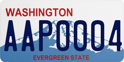 WA license plate AAP0004