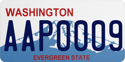 WA license plate AAP0009