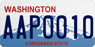 WA license plate AAP0010