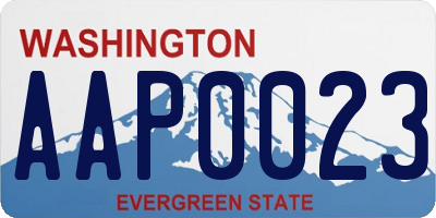 WA license plate AAP0023