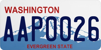 WA license plate AAP0026