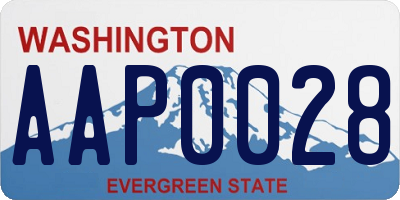 WA license plate AAP0028