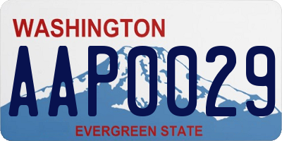 WA license plate AAP0029