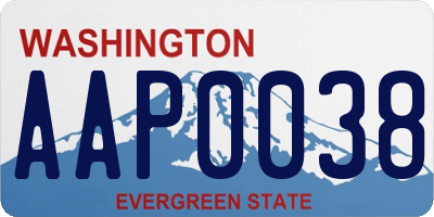 WA license plate AAP0038