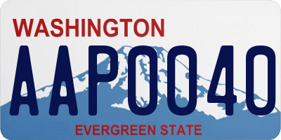 WA license plate AAP0040