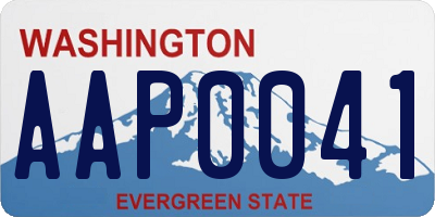 WA license plate AAP0041
