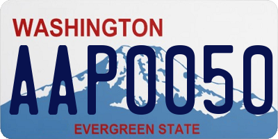 WA license plate AAP0050