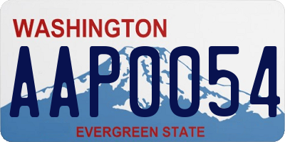 WA license plate AAP0054