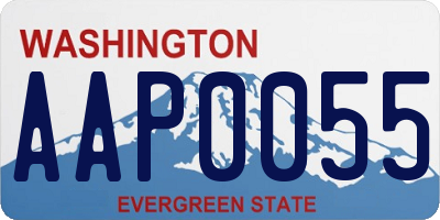 WA license plate AAP0055