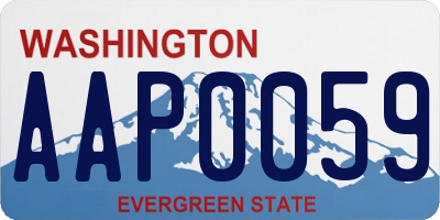 WA license plate AAP0059