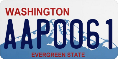 WA license plate AAP0061