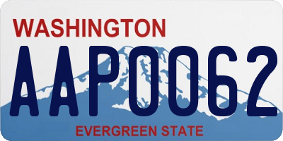 WA license plate AAP0062