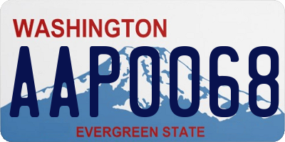 WA license plate AAP0068