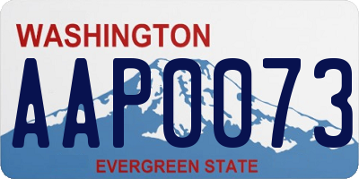 WA license plate AAP0073