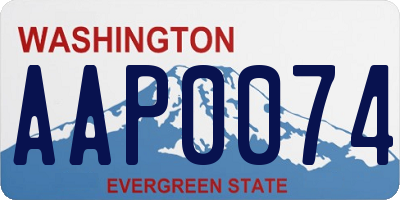 WA license plate AAP0074
