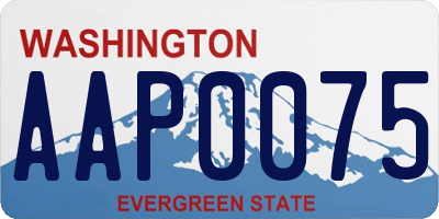 WA license plate AAP0075