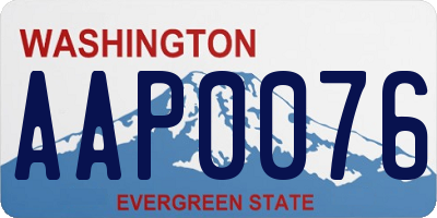 WA license plate AAP0076