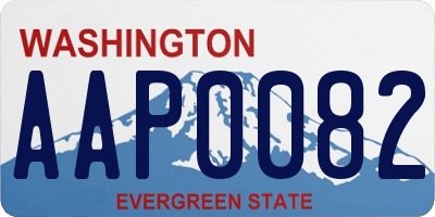WA license plate AAP0082