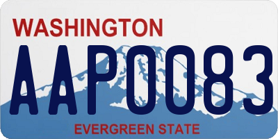 WA license plate AAP0083