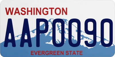 WA license plate AAP0090
